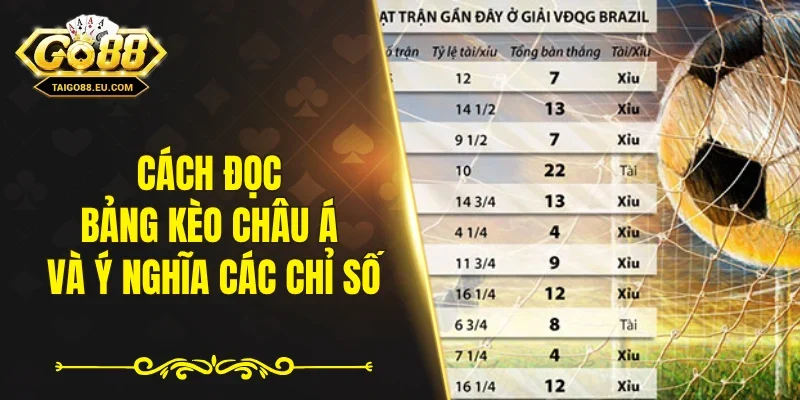 Cách đọc bảng kèo châu Á và ý nghĩa các chỉ số