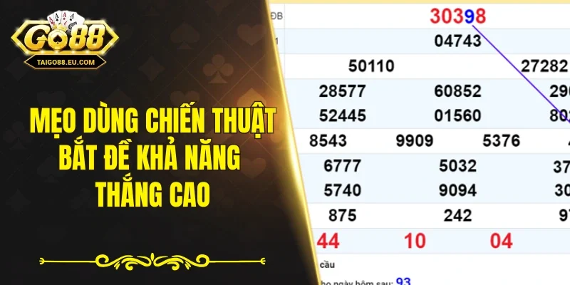 Mẹo dùng chiến thuật bắt đề khả năng thắng cao