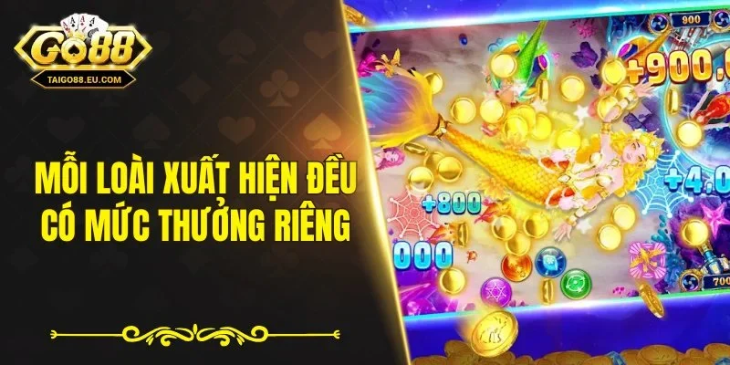 Mỗi loài xuất hiện đều có mức thưởng riêng